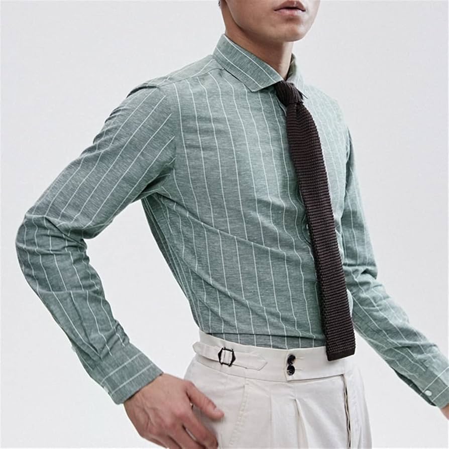 Amazon.co.jp: N/A リネンストライプ長袖グリーンシャツメンズ Amazon.co.jp: N/A リネンストライプ長袖グリーンシャツメンズ